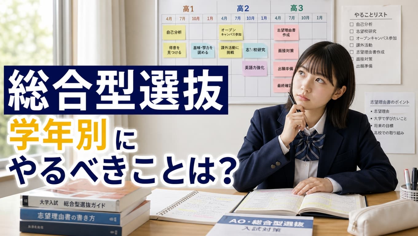 総合型選抜(AO入試)ですべき対策一覧! 学年別の理想スケジュールも紹介
