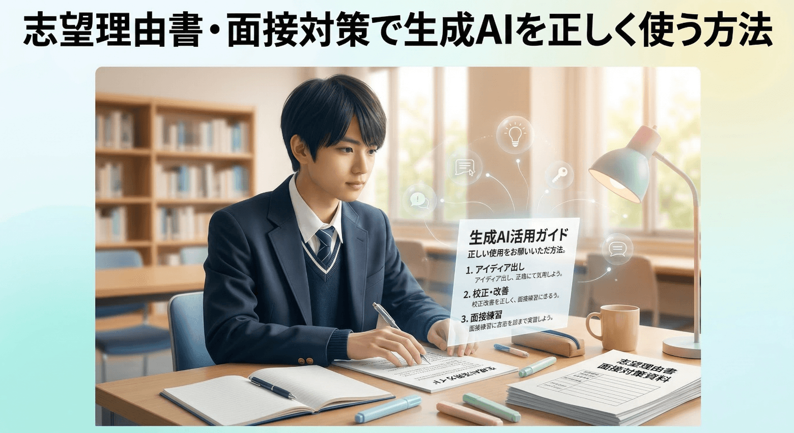 推薦入試の資料作成にAI利用は悪?志望理由書・面接対策で生成AIを正しく使う方法